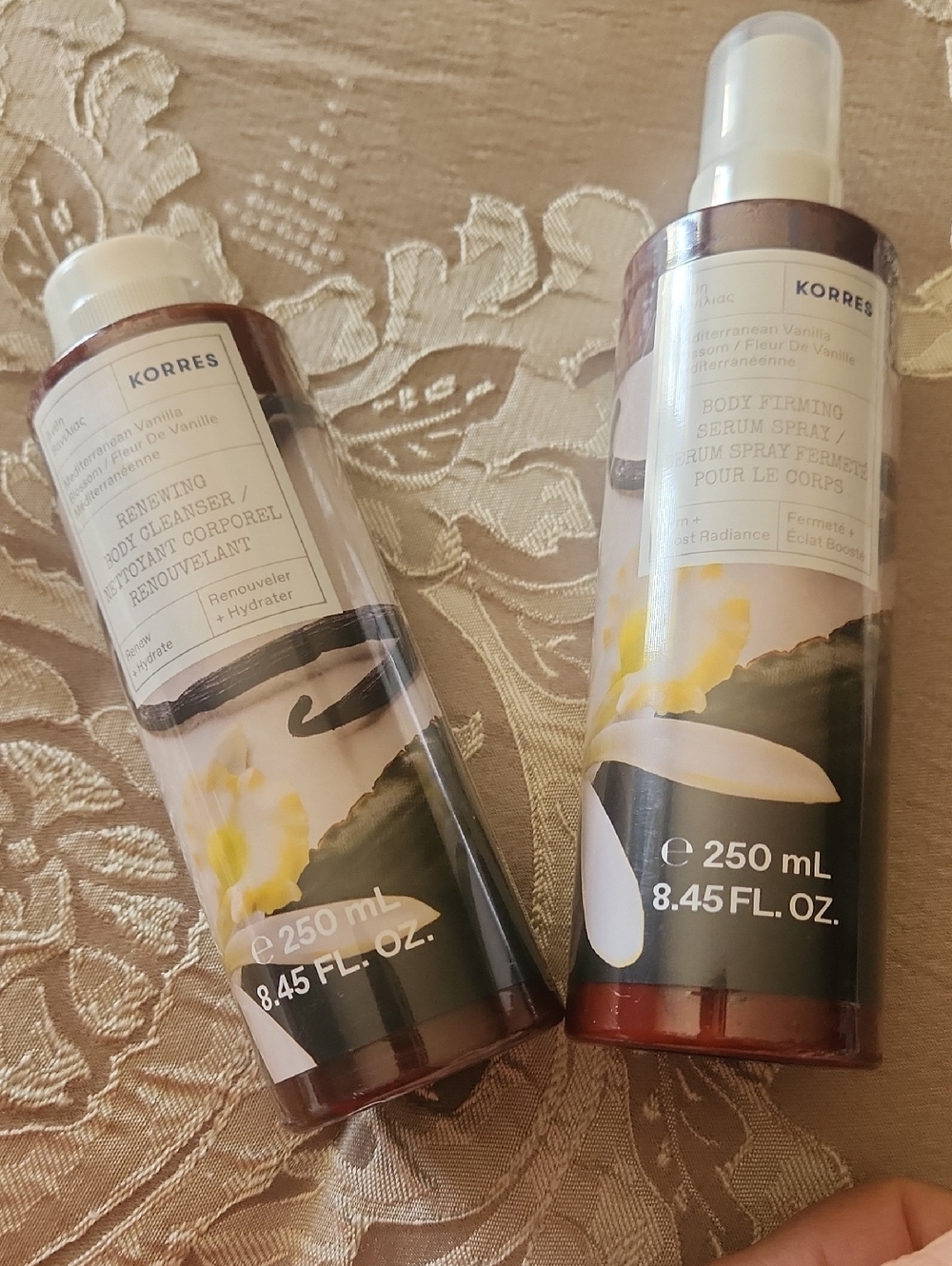 "NEW FACTORY SEALED"!Korres Mediterranean Vanilla Body wash&Firming Serum Spray